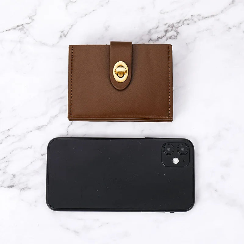 Small Purse Female Short Style Pure Color High-end Student Ins Multi-card Thin