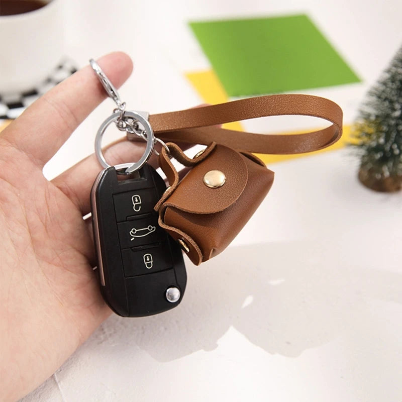 Small Purse Keychain Wallet Pouch Portable Storage Bag PU Leather