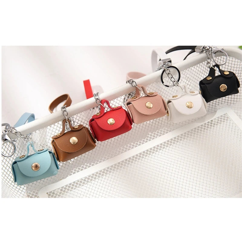 Small Purse Keychain Wallet Pouch Portable Storage Bag PU Leather