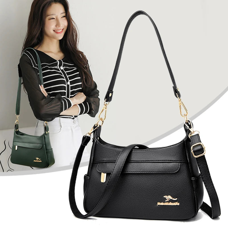 Soft Leather Shoulder Bags Vintage Crossbody Bag