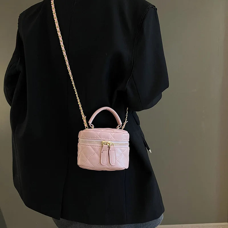 Quilted Chains Flap Handbag Mini Clutch Lipstick Shoulder Purse