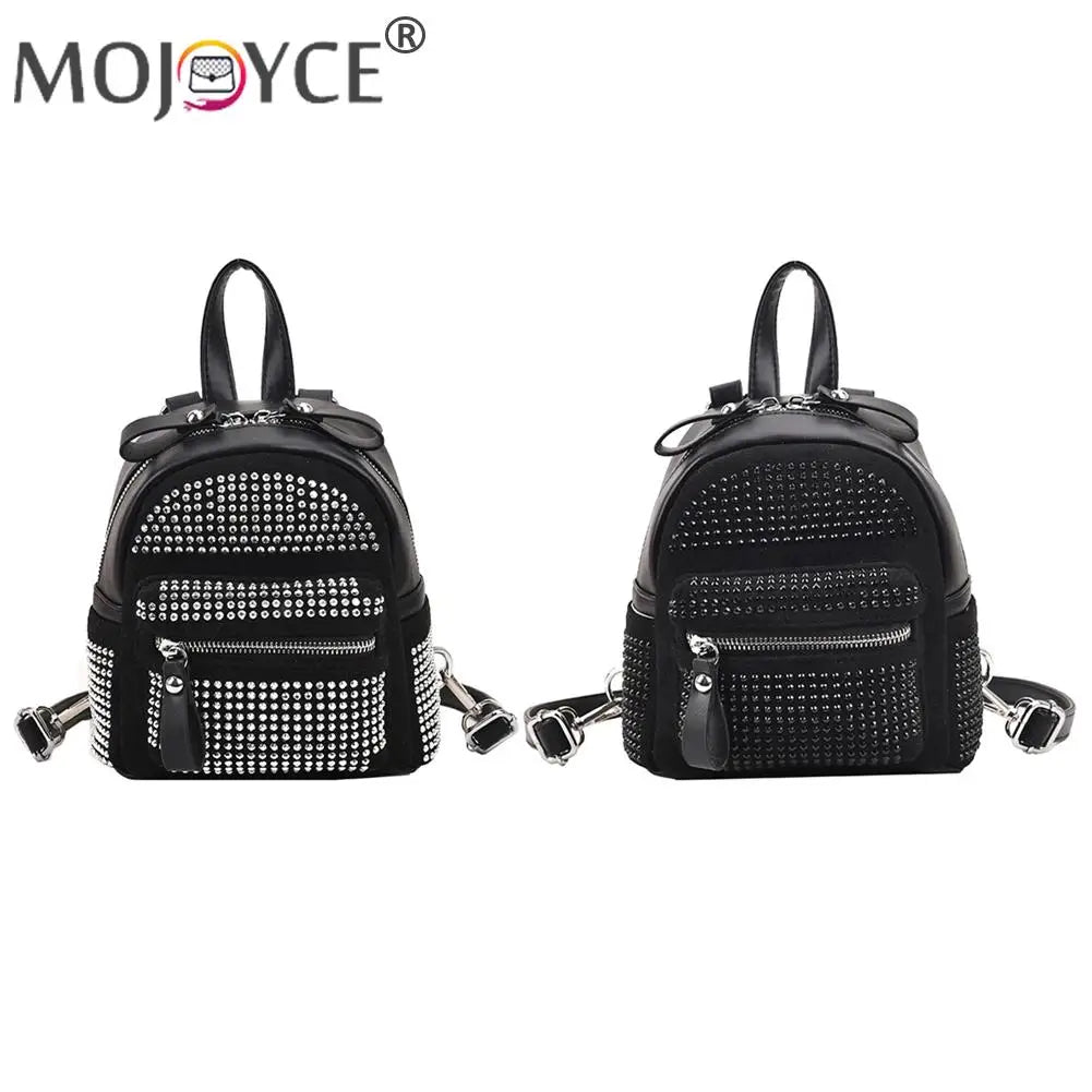 Rhinestone Backpack Women Crystal Shoulder School Bags Storage Tote