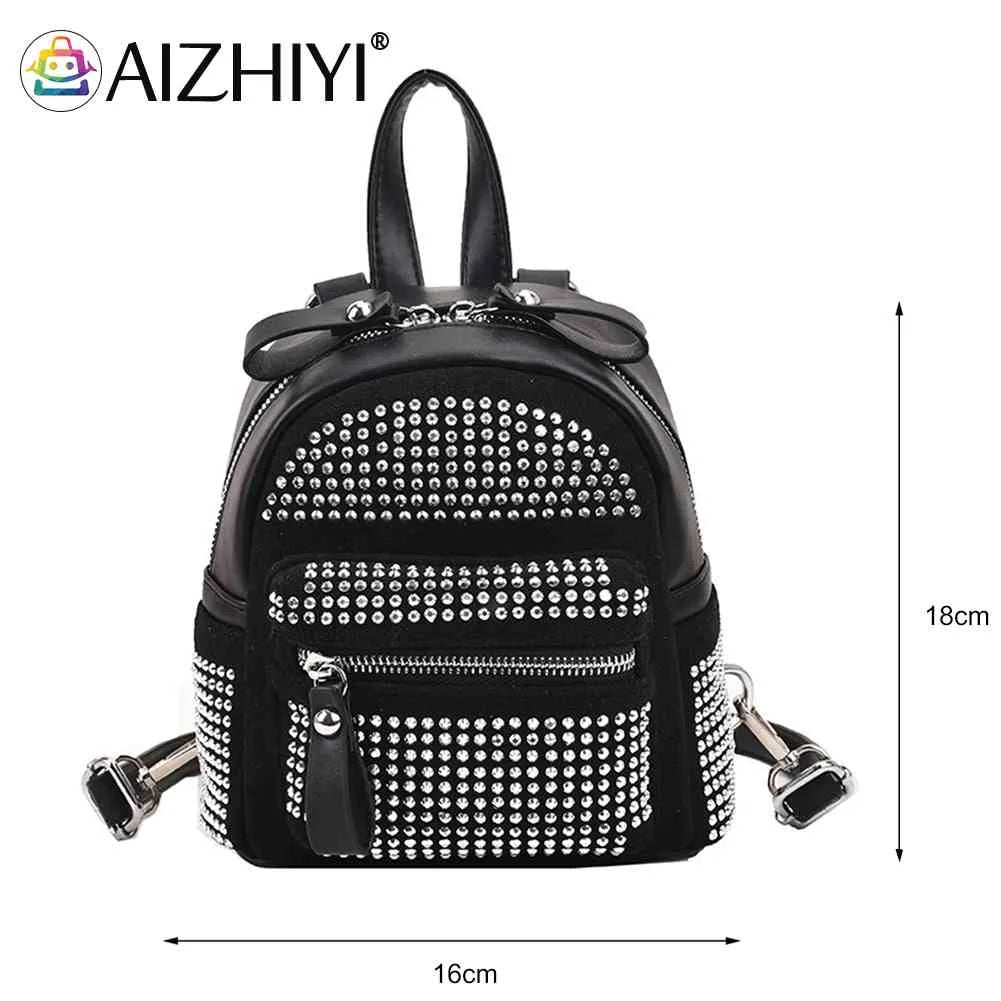 Small Rhinestone Backpack Crystal Shoulder School Bag