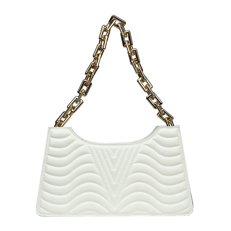 Rhombus Women's PU Leather Shoulder Bag Solid Zipper Handbag