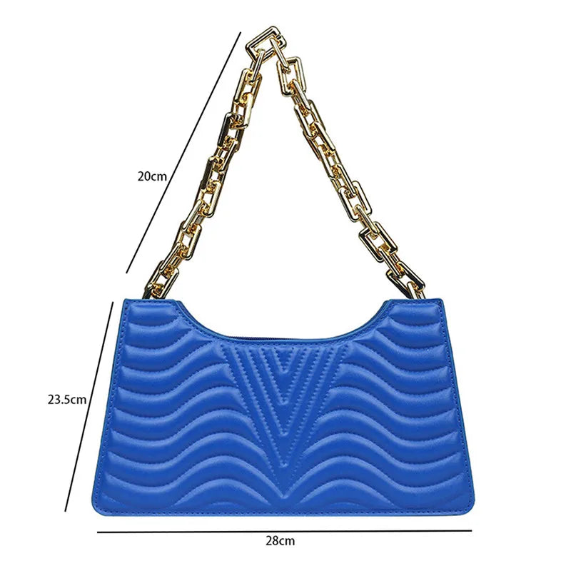 Rhombus Women's PU Leather Shoulder Bag Solid Zipper Handbag