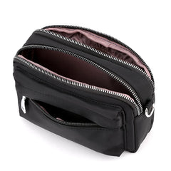 Women's Solid Nylon Shoulder Bag Waterproof Crossbody Soft Zipper Clutch Sac