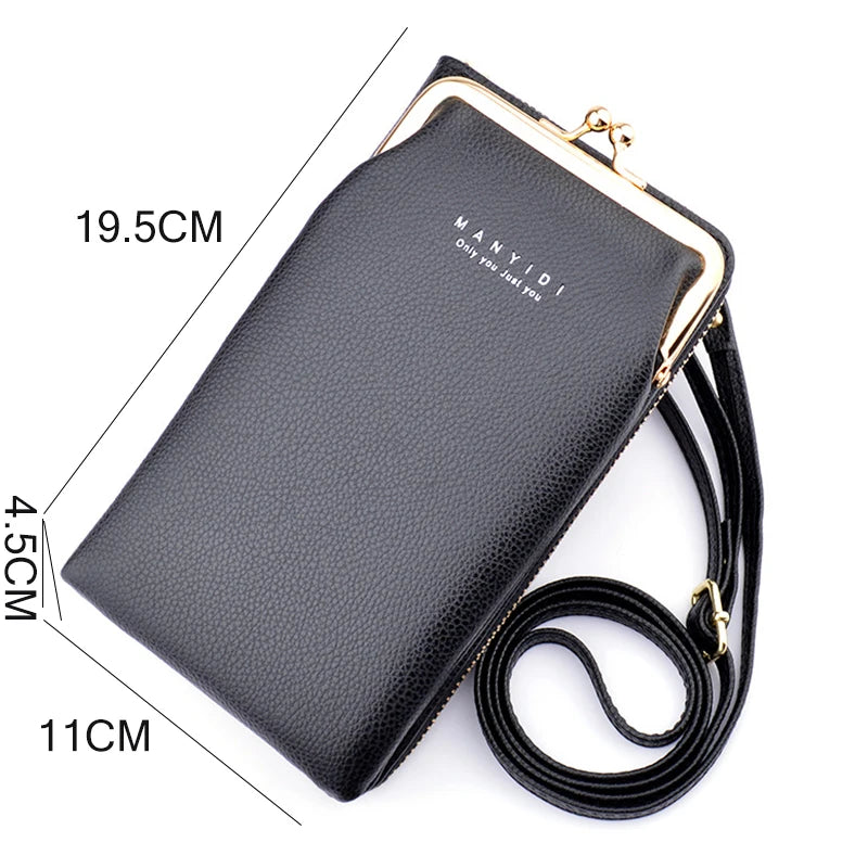Soft Leather Cell Phone Bag Ladies Crossbody Bag Purse Mini Sac
