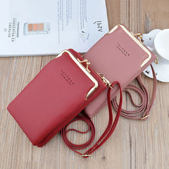 Soft Leather Cell Phone Bag Ladies Crossbody Bag Purse Mini Sac
