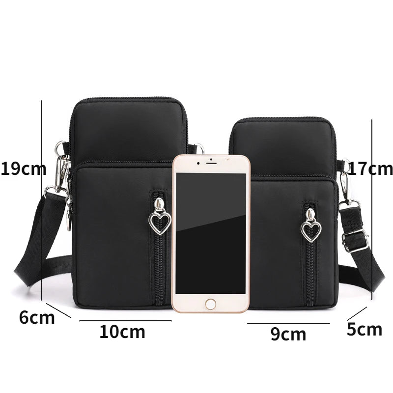 Small Shoulder Bags Nylon Women Mobile Phone Bags Mini Female Messenger Purse