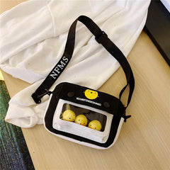 Cartoon Chicken Canvas Messenger Bag Cute Crossbody Bag for Women