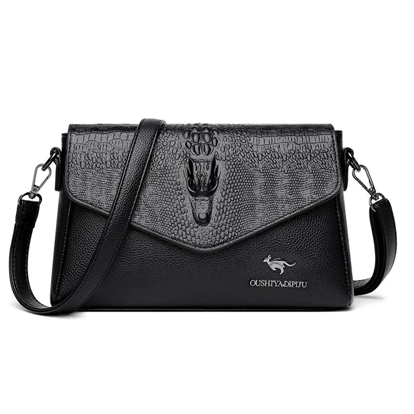 Crocodile Pattern Shoulder Bag for Women Vintage Sling Sac De Luxe Femme FLAP