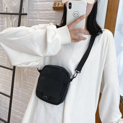 Canvas Women's Messenger Bag Solid Student Mobile Phone Bag