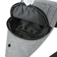 Small Sling Backpack Crossbody Chest Shoulder Bag with Earphone Hole