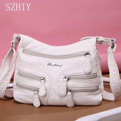 Small Soft Shoulder Bag Casual Women Bag Leather Crossbody Adjustable
