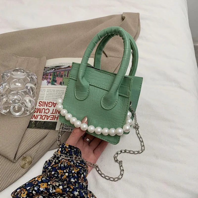 Crocodile Pattern Chain Shoulder Messenger Bag for Women