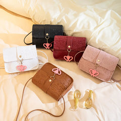 Small Square Bag Ladies Embossed One Shoulder Crossbody Bag