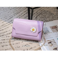 Small Square Bag Shoulder Bags For Women Vintage Cute Student Chain PU Daily