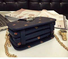 Small Square Bag Women's Chain Clip Bag Women's Printing Lock Small Bag
