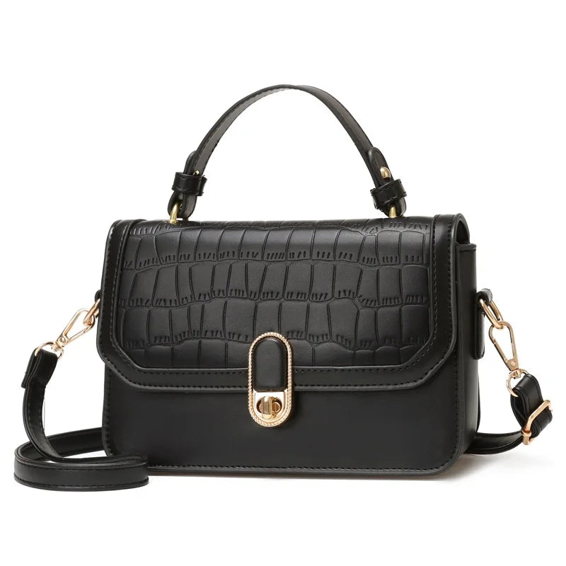 Crocodile Pattern Small Square Shoulder Bag for Women