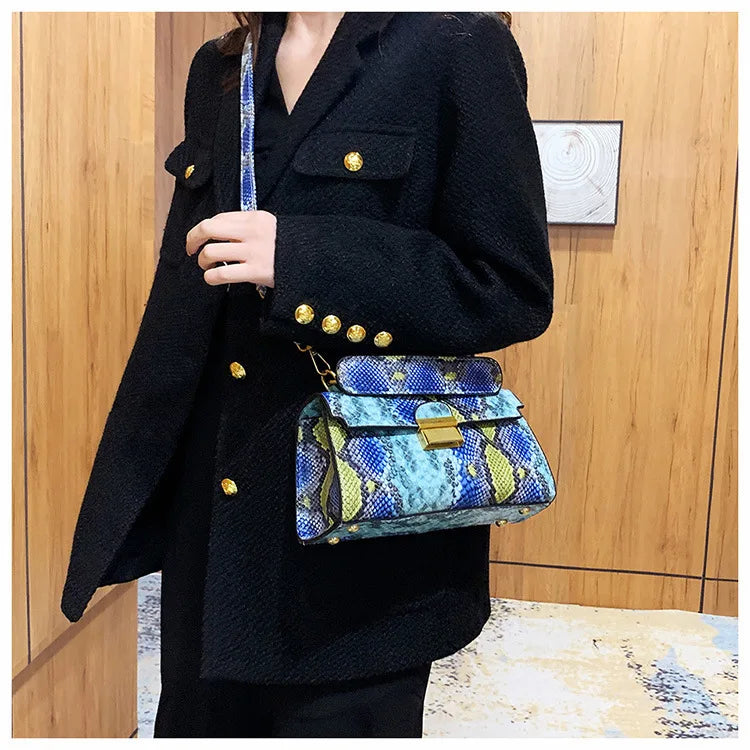 Vintage Snake Skin Pattern Shoulder Messenger Bags