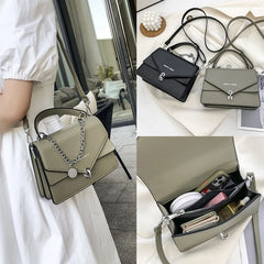 Small Square Handbag Tote Pu Leather Shoulder Crossbody Bag