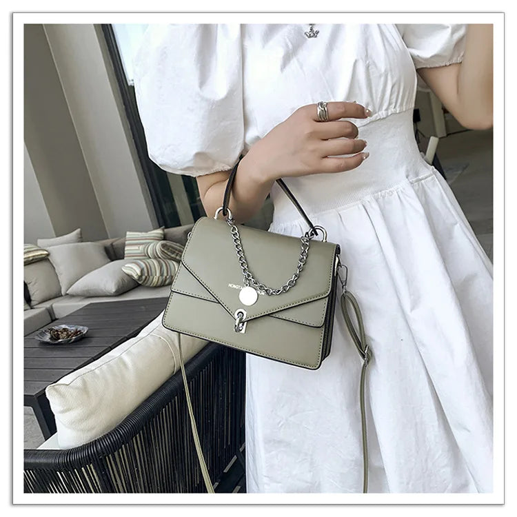 Small Square Handbag Tote Pu Leather Shoulder Crossbody Bag