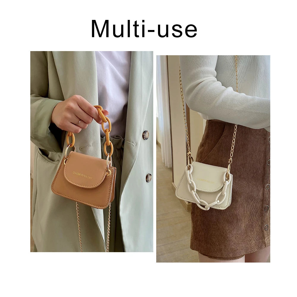 Crossbody Bag PU Leather Women's Handbag Purse Chain Shoulder Messenger Bag