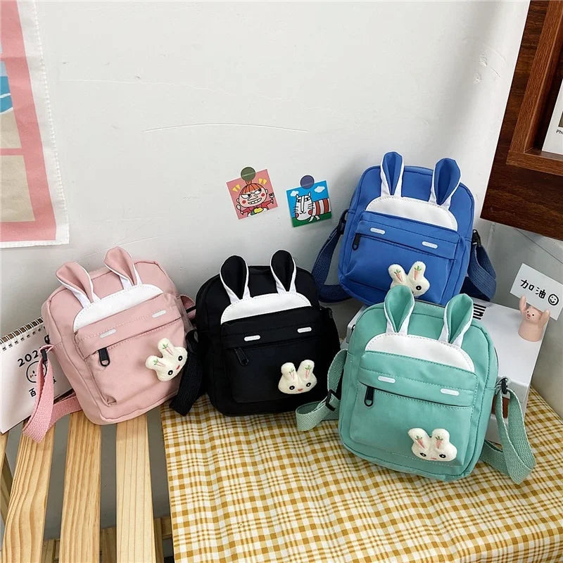 Small Square Rabbit Shoulder Bag Nylon Ladies Handbag