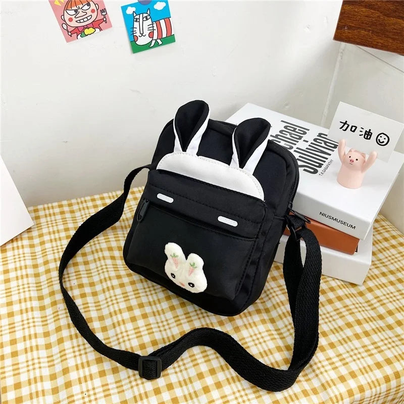 Small Square Rabbit Shoulder Bag Nylon Ladies Handbag
