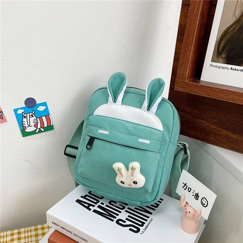 Small Square Rabbit Shoulder Bag Nylon Ladies Handbag