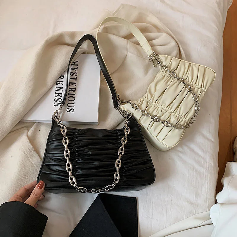 Small Square Shoulder Bags Solid Chain Crossbody Bags for Women