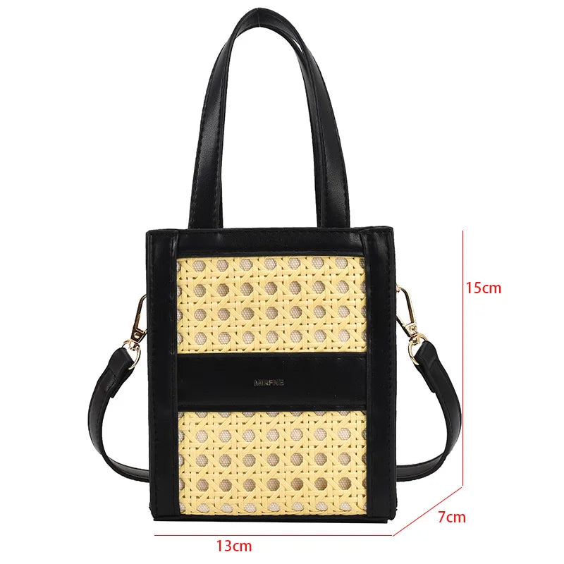 Straw Beach Bag Rattan Woven Shoulder Bag Crossbody Handbag Summer