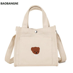 Canvas Tote Bag Women Shoulder Shopper Handbag Crossbody Satchel