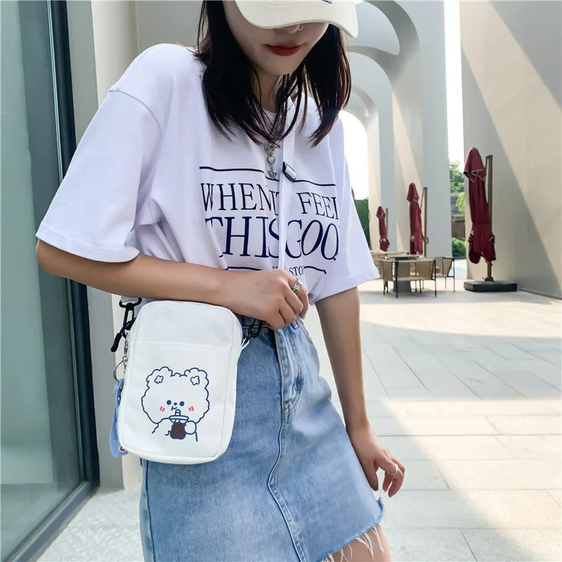 Canvas Crossbody Small Bags for Women Cloth Phone Shoulder Bags
