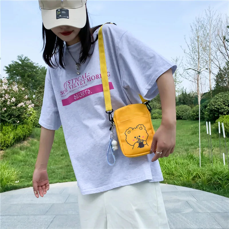 Canvas Crossbody Small Bags for Women Cloth Phone Shoulder Bags