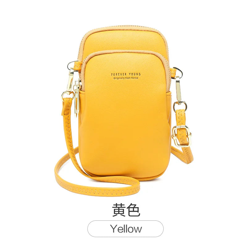 Small Women PU Leather Messenger Bag Crossbody Cell Phone Shoulder Bag