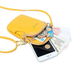 Small Women PU Leather Messenger Bag Crossbody Cell Phone Shoulder Bag