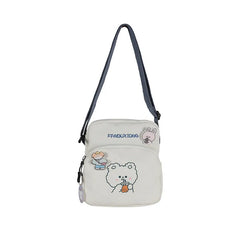 Mini Canvas Shoulder Bag Cartoon Print Crossbody Phone Purse