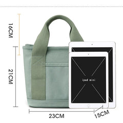 Small Canvas Tote Bag Zipper Shoulder Handbag
