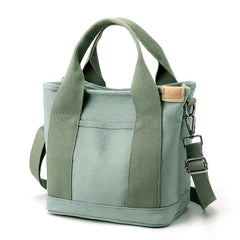 Small Canvas Tote Bag Zipper Shoulder Handbag
