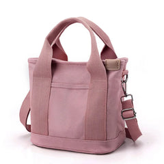 Small Canvas Tote Bag Zipper Shoulder Handbag
