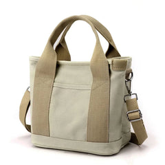 Small Canvas Tote Bag Zipper Shoulder Handbag
