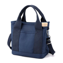 Small Canvas Tote Bag Zipper Shoulder Handbag