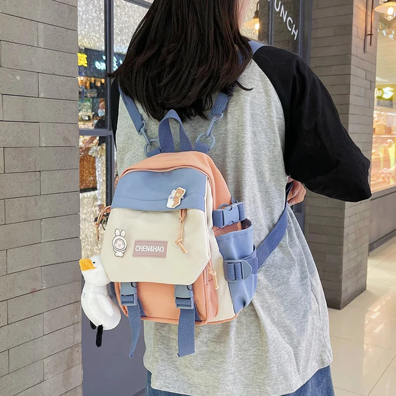 Mini Girls' School Backpack Waterproof Nylon Fabric Casual Girl Schoolbag