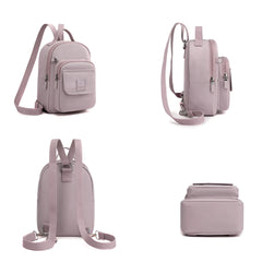 Small Women's Backpack Solid High Nylon School Bag