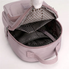 Small Women's Backpack Solid High Nylon School Bag
