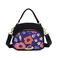 Women's Floral Crossbody Bag Nylon Mini Messenger Handbag
