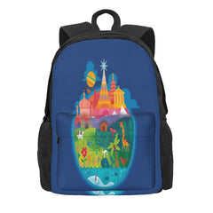 Vintage Small World Backpacks for Men and Women