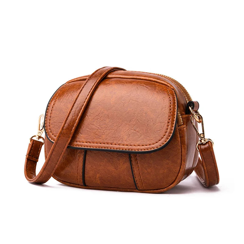 Versatile Women's Shoulder Bag Soft Leather Cross-Body Purse