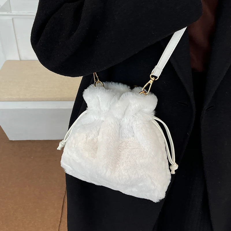 Winter Plush Tote Bag Soft Handbags for Women